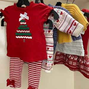 Lot of winter clothing Christmas size 0-18M 3-6M gap old navy dress sweater